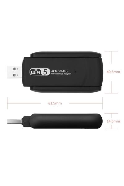 dual band Wifi 5 1200 Mbps Wireless Speed Usb 3.0 Adaptör Kablosuz Çift Anten...