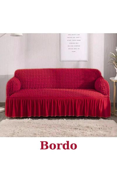 FurkanTicaret 3-Piece Elastic and Flexible Wrap Fabric Sofa and Sofa Set