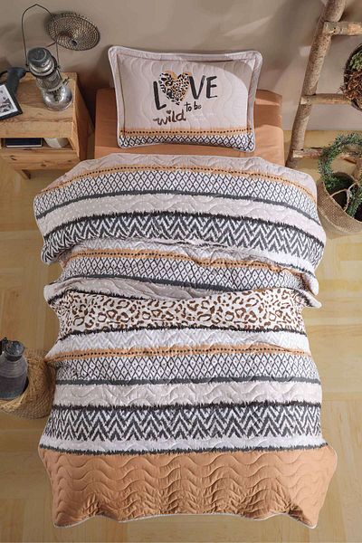 Clasy Ranforce 100% Cotton Single Bedspread Set Afro