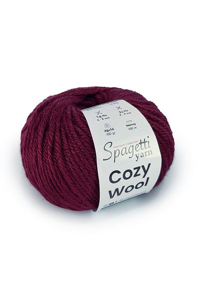 Spagettiyarn Cozy Wool Burgundy Hand Knitting Yarn