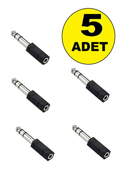 nelerbulurum 5 ADET GİTAR AMFİ PİANO 3.5mm To 6.3mm Ses Kulaklık Hoparlör KULAKLIK UCUNU JACK FİŞ UCA ÇEVİRİCİ