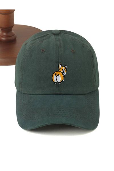 ŞapkaMania Puppy Patterned Washable Baseball Cap