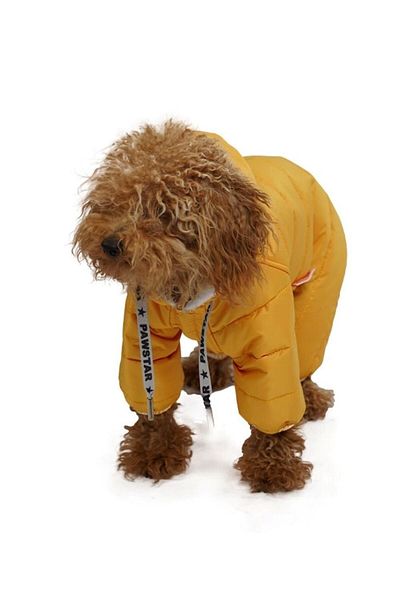 Pawstar Sport Small Breed Dog Raincoat Jumpsuit Yellow