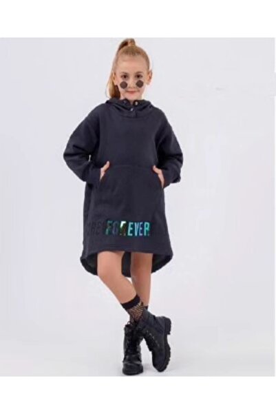 melosh Kız çocuk önü kısa kapüşonlu sweat elbise