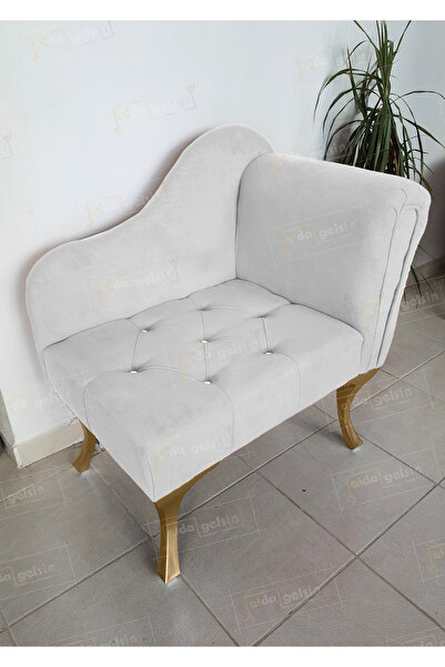 aldagelsin Yeni Model Ters Kol Tekli Köşe Koltuğu Josefin Bench Gold Ayak