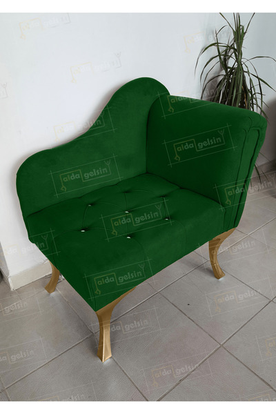 aldagelsin Yeni Model Ters Kol Tekli Köşe Koltuğu Josefin Bench Gold Ayak