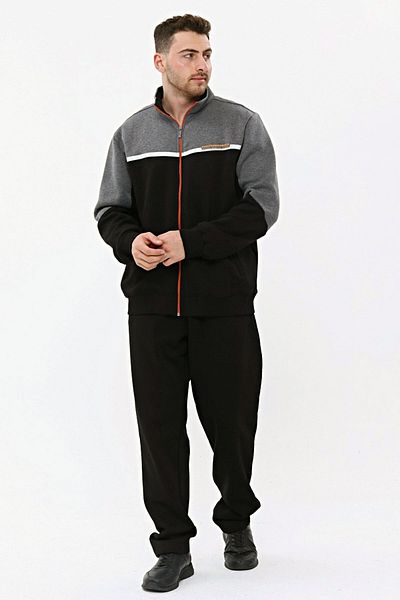 Marco Ferry Black Men's 3 Thread Rose Gold Half Turtleneck Winter Plus Size Tracksuit EDY5206SYH