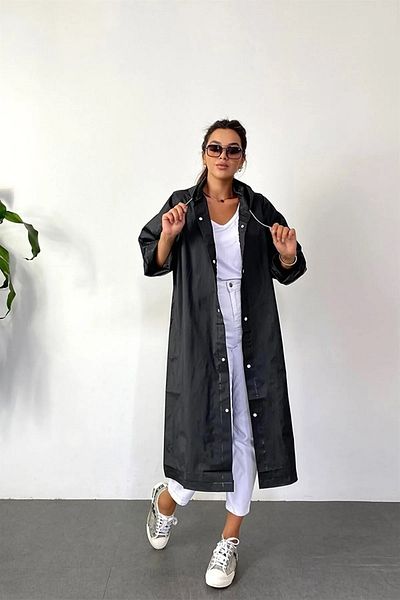 Orvila Eva Αδιάβροχο Μακρύ Αδιάβροχο Unisex - Γυναικείο Ανδρικό κουκούλα με κουκούλα Στάνταρ μέγεθος