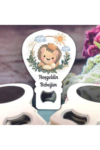 Ege ajans 10 lion baby balloon opener magnets (with card and gelatin)