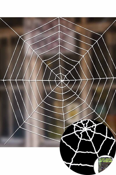 Parti dolabı 1 Adet Halloween Beyaz Örümcek Ağ Dekor Süs Cadılar Bayramı Ev Mekan Süsleme 2,50 Metre