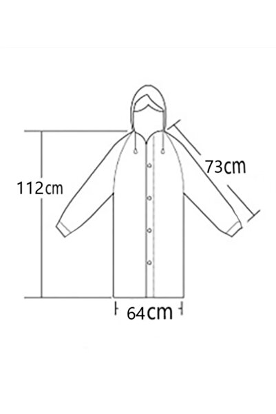 Orvila Unisex Eva Long Raincoat - Αδιάβροχο, κανονικό μέγεθος με κουκούλα και κουμπωτά
