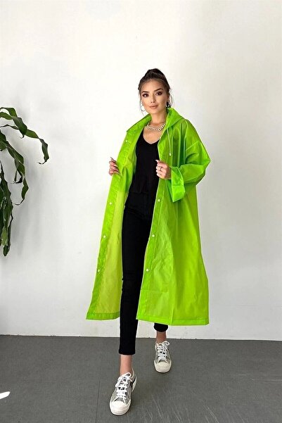 Orvila Eva Αδιάβροχο Μακρύ Αδιάβροχο Unisex - Γυναικείο Ανδρικό κουκούλα με κουκούλα Στάνταρ μέγεθος