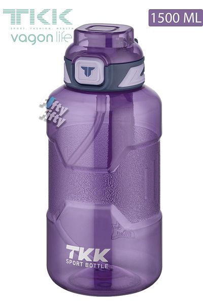Vagonlife TKK 1500 ML Dual Use Tritan Water Bottle with Straw/Comfortable Drinking Bpa Free Strap FFTKK1021-1500