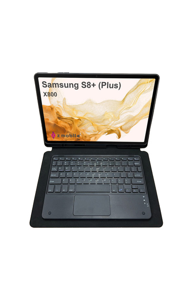 ZMOBILE Samsung Galaxy Tab S8 PLUS 12.4” X800 Klavyeli Kılıf Touch Pad Yatay Standlı Kalemlikli