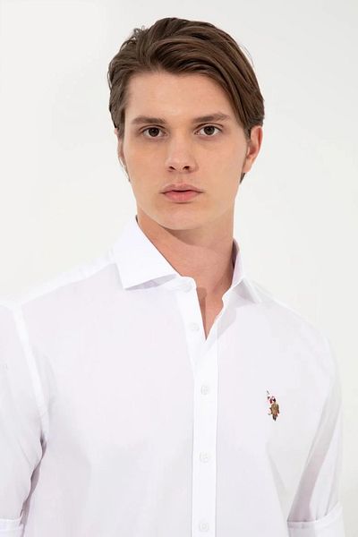 U.S. Polo Assn. Ανδρικό λευκό πουκάμισο