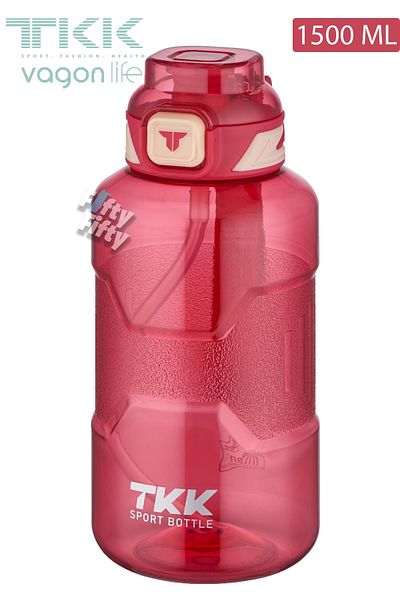 Vagonlife TKK 1500 ML Dual Use Tritan Water Bottle with Straw/Comfortable Drinking Bpa Free Strap FFTKK1021-1500