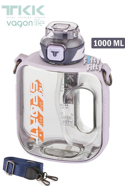 Vagonlife Tkk 1000 ml - Bpa Free Hanging Water Bottle with Dual Use Straw Fftkk1022-1000
