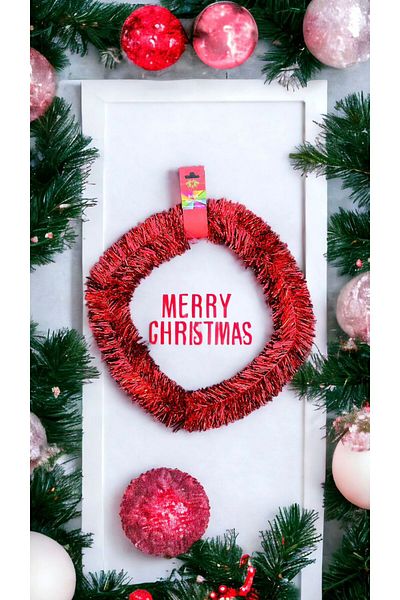 Happyland New Year 5m Red Metallic Garland New Year Decor New Year Christmas Ornament New Year