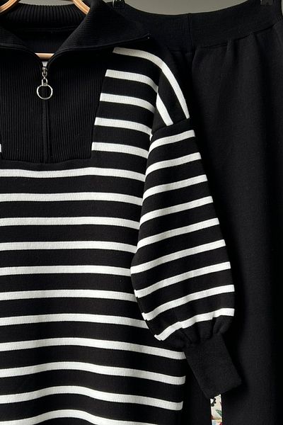 aygüzel Zippered Bottom - Top Knitwear Set