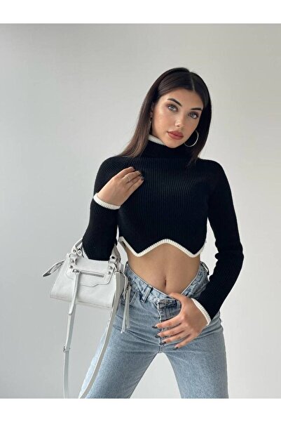 Telablanka سترة الياقة المدورة قطع غير متكافئة