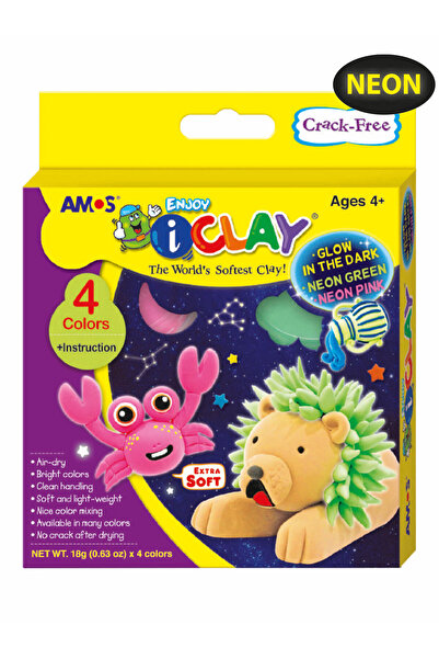 Amos Gece Karanlıkta Parlayan Proje Hamuru - 4 Renk