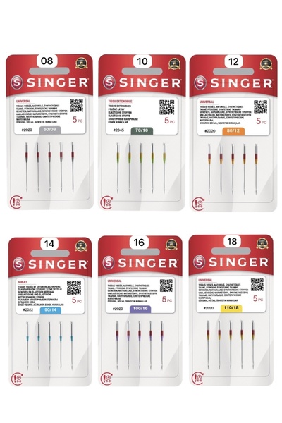 SİNGER Singer Dikiş Makine İğnesi 6lı Set (Tüm Numaralar)