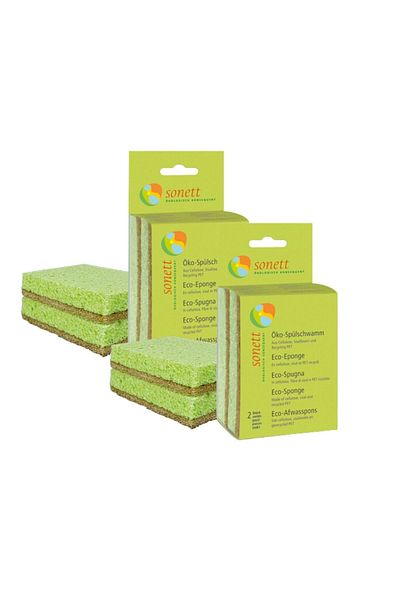 Sonett Eco Dish Sponge - Does Not Accept Bacteria Pack of 4
