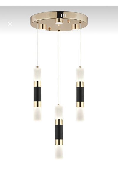 burenze Modern Luxury Tasarım Led Avize Gold Sarı ve Siyah Detaylı