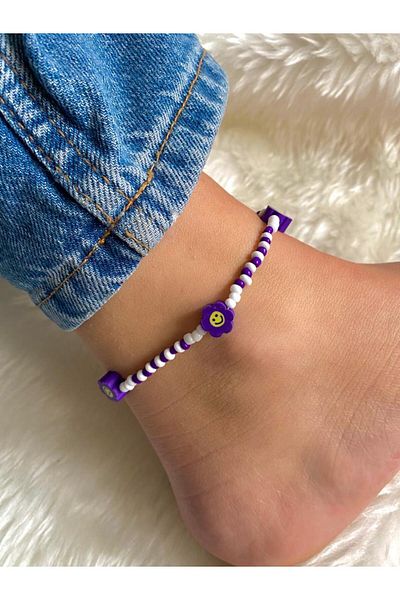 Beykan Bead Anklet Smile Fimo
