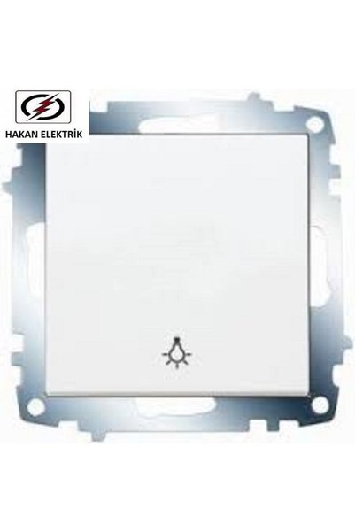 VİKO White Framed Square Bell Switch