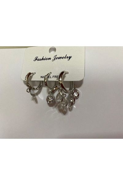 RenkliEvren 3-PIECE EARRING SET STEEL EARRING NICKEL FREE