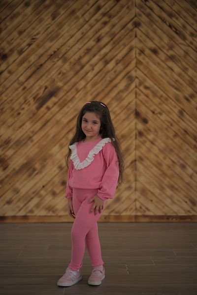lasting beauty Girl's Dress Girl's Outfit Girl's Lower Top Set Girl's Ruffle Sleeve Detailed