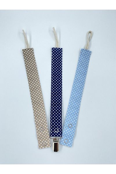 Le Petite Histoire Pacifier Strap - Pacifier Chain 100% Cotton - Washable - 3-Piece