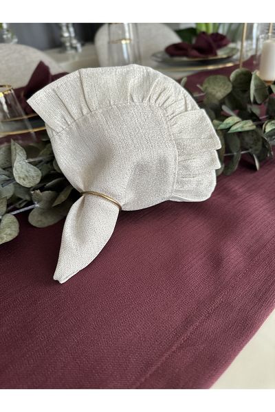 Decamor home Πετσέτα Frilly Gold Glitter Ecru Πετσέτα Special Design Συσκευασία 2 τεμαχίων