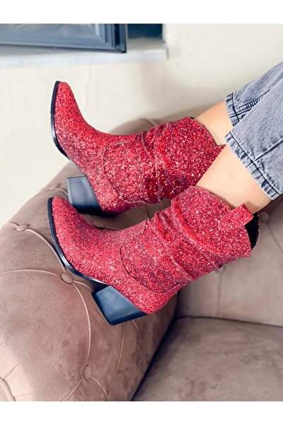 irmona TOKYO KIRMIZI TAŞLI KÖRÜKLÜ DALLAS KISA BOT