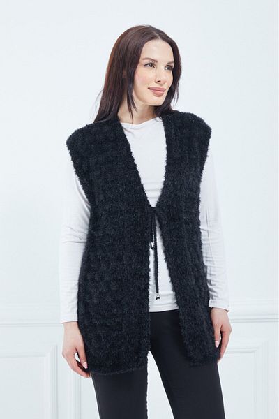 Fresh&Moda Women's Black Soft Bridal Vest