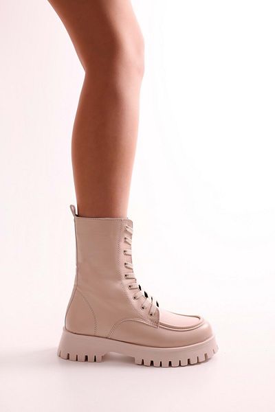Shoeberry Women's Colette Beige Boots Beige Skin