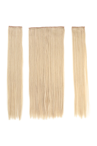 Marpessa Fiber Sentetik Düz Yarım Ay + 2 Yan Çıt Çıt - Kumral Beyaz Platin Rö...