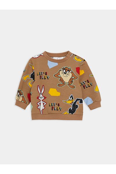 LC Waikiki LCW baby Crew Neck Looney Tunes Printed Baby Boy Sweatshirt and Sweatpants 2-Piece Set