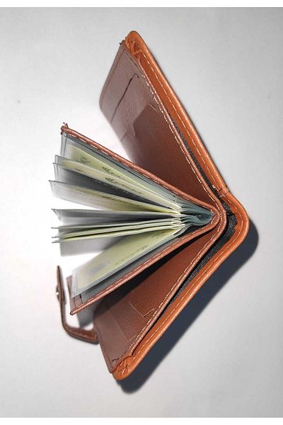 firdevsi hobi artificial leather vertical snap housing card holder wallet