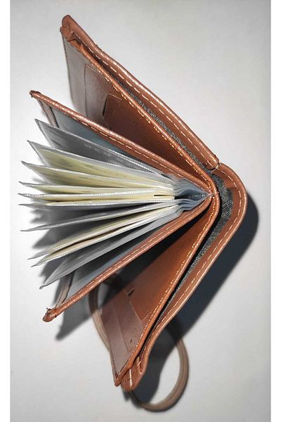 firdevsi hobi leather look vertical rubber card holder wallet