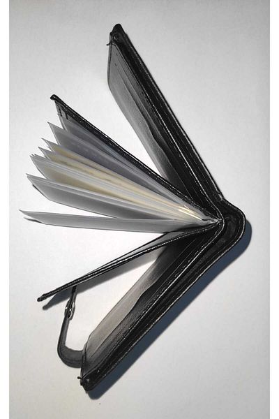 firdevsi hobi leather look horizontal snap card holder wallet