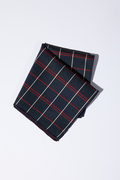 ALTINYILDIZ CLASSICS Чоловічий набір краватки та хустки з синьо-червоним візерунком