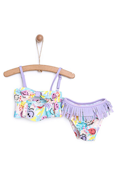 NEOPY مجموعة ملابس السباحة السفلية والعلوية المبتسمة للفتيات الصغيرات