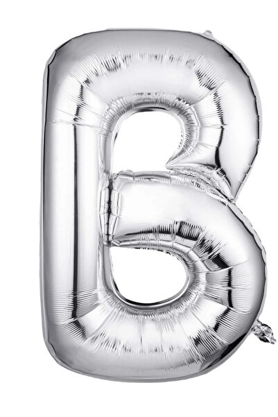 GÜZELYÜZ AVM Gümüş Balon 100 cm B Harfi -Harf Folyo Balon Silver Balon Büyük ...