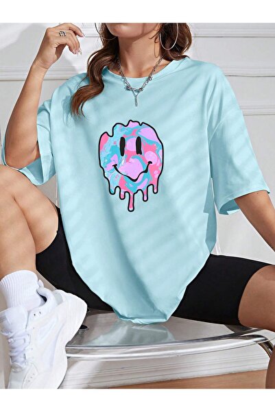 Adrift Tricou supradimensionat cu desene animate și design grafic, seria Cart...