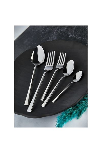 Öz Kır Plastik Rose Steel Spoon Fork Set 60 Pieces Dinner Spoon/Food Fork/Dessert Fork/Dessert Spoon/Tea Spoon