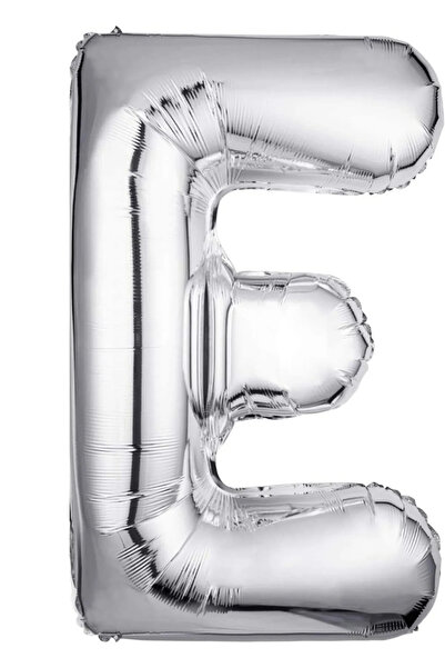 GÜZELYÜZ AVM Gümüş Balon 100 cm E Harfi -Harf Folyo Balon Silver Balon Büyük ...