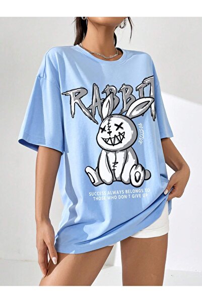 Adrift Tricou supradimensionat cu desene animate și modele grafice - Seria De...