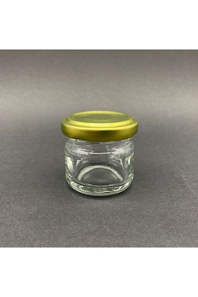 Juniberry 4pcs 29cc Mini Glass Jar Multi-Purpose Wedding Henna Honey Jar with Gold Lid 4x29ML
